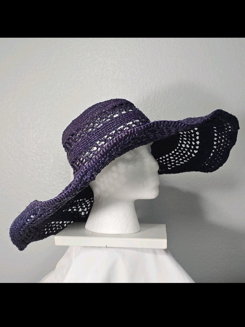 MAR Y SOL Wide Brim Navy Floppy Hat Summer Sun Fun Beach , Madagascar